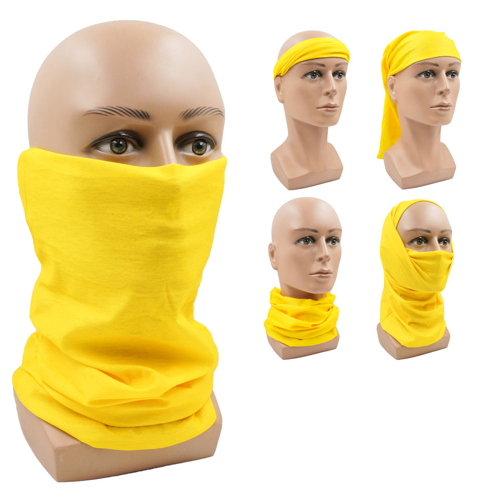 Cycling Face Mask - 노란색 다기능 사이클링 넥 게이터 자외선