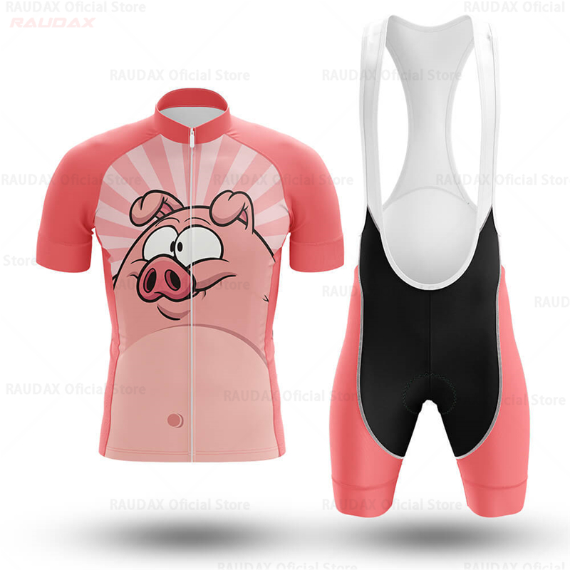 남성용 재미있는 돼지 캐릭터 애니메이션 사이클링 저지  - Cycling Gear Padding 리뷰 및 가격