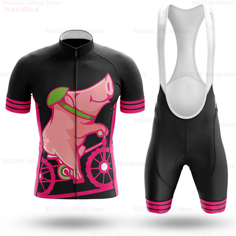 남성용 재미있는 돼지 캐릭터 애니메이션 사이클링 저지  - Cycling Gear Padding 리뷰 및 가격