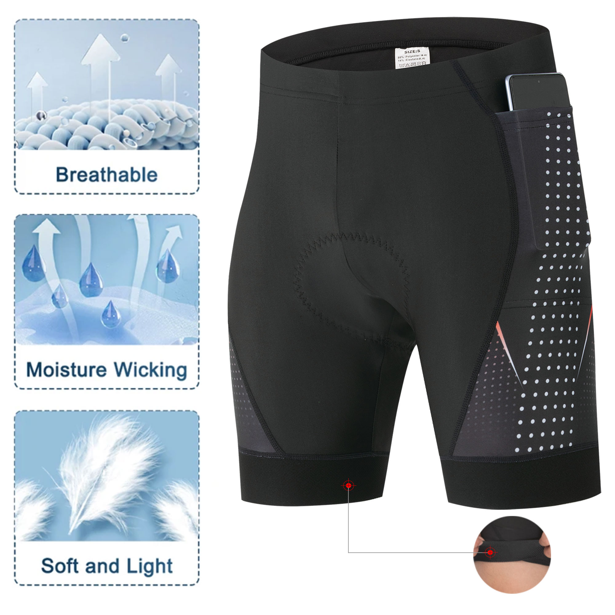 프리미엄 로드 바이크 반바지 5D 젤 패드 포함 남성용 - Cycling Gear Padding 리뷰 및 가격