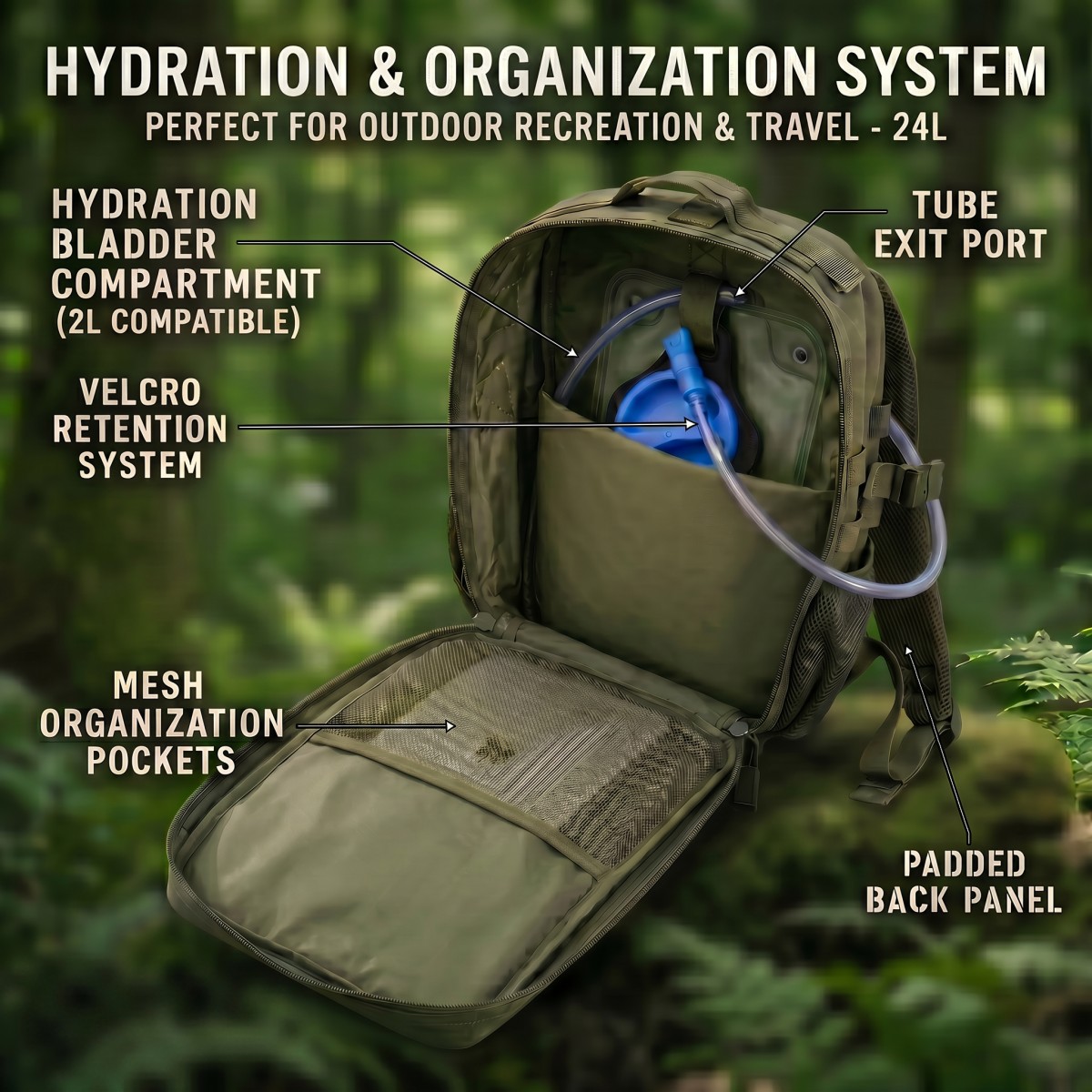 24L 몰리 전술 배낭 남녀공용 내마모성 숄더 데이팩  - Cycling Gear Duffle 리뷰 및 가격